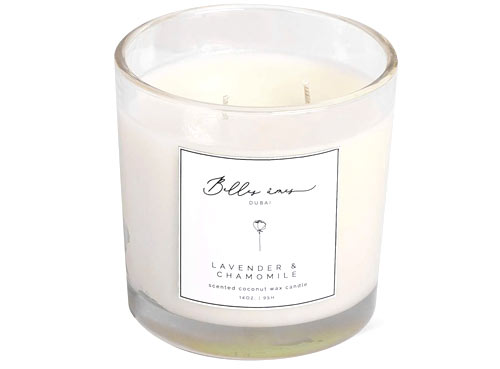 Lavender & Chamomile Scented Coconut Wax Candle from Belles Ames